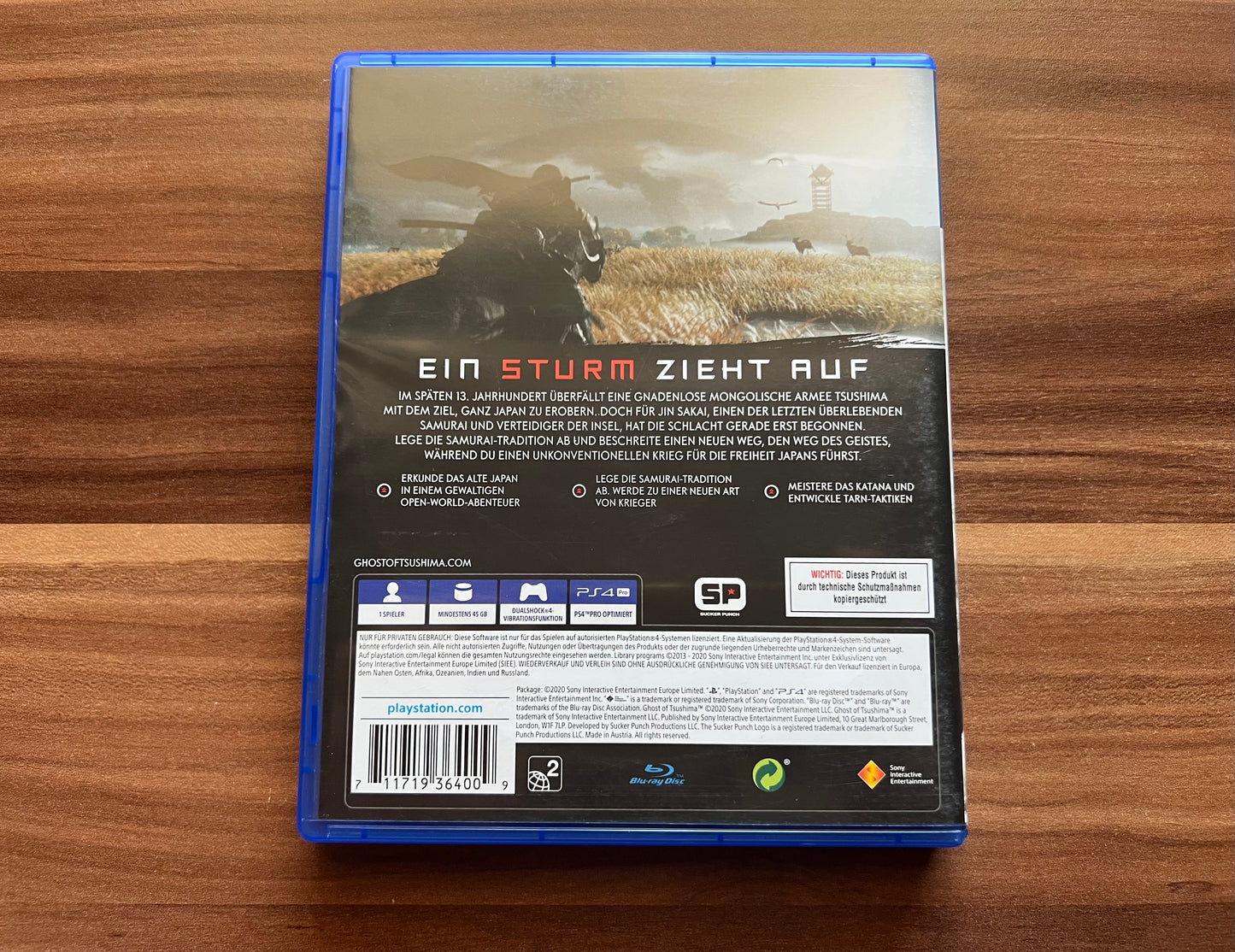 Ghost of Tsushima (Sony PlayStation 4, 2020) PS4 Gebraucht & Vollständig OVP