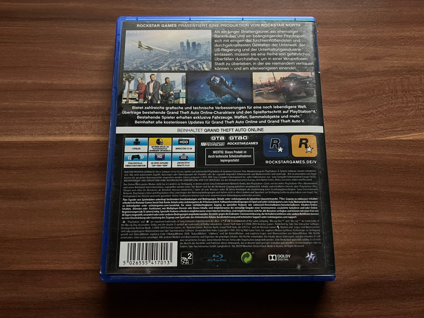 Grand Theft Auto V (Sony PlayStation 4, 2014) Gta 5 PS4 Gebraucht & vollständig OVP