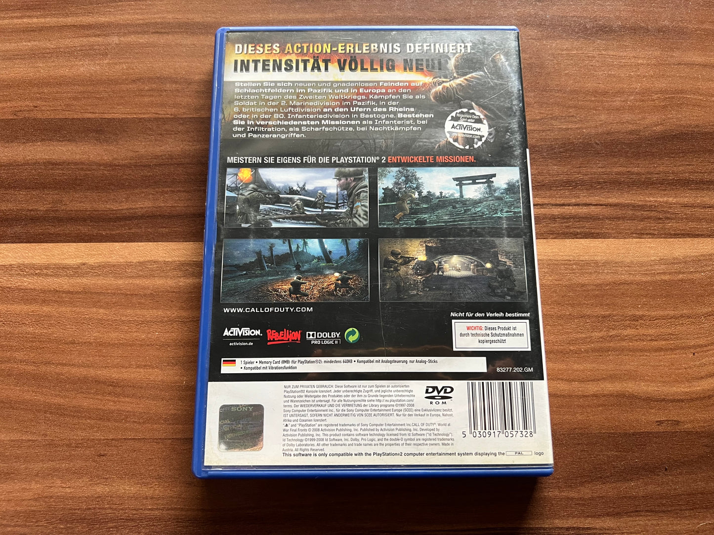 Call Of Duty World At War Final Fronts (Sony Playstation 2, 2008) PS2 Gebraucht & vollständig - PAL OVP